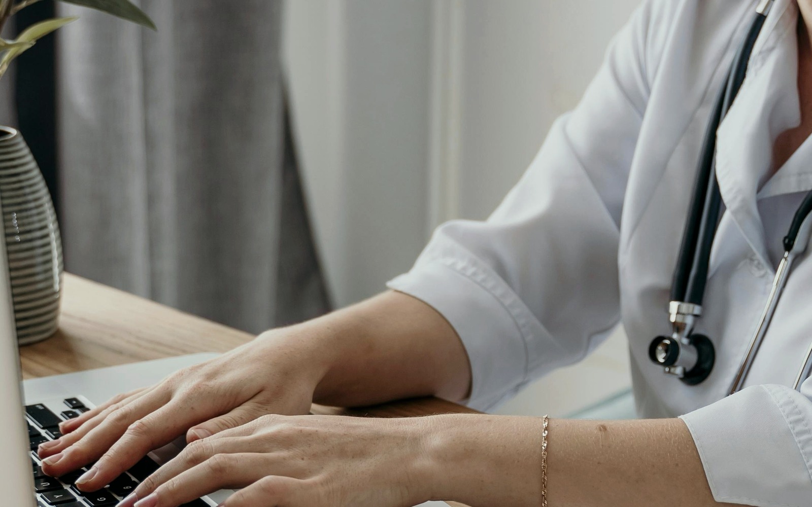 Medical billing workflow on laptop